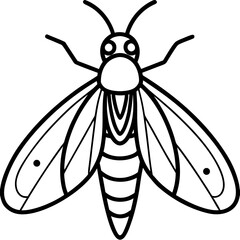 Firefly line art vector