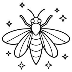 Firefly line art vector