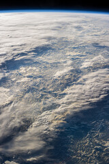 Satellite Image of the Tasman Sea Covered with Dense Cloud Layers Seen from Space