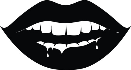  bloody lips and teeth vector illustration