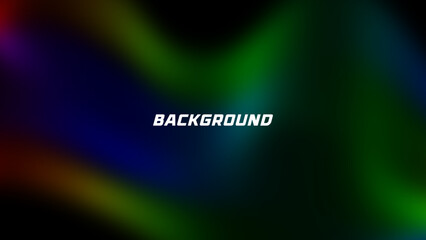 Abstract Gradient Colorful Light Wave Black Background Template | Vibrant Flowing Blur Dark Backdrop Vector Design