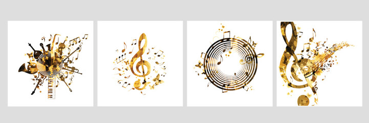 Music background with colorful music notes vector illustration design. Artistic music festival poster, live concert events, party flyer, music notes signs and symbols	