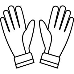 Gloves line art vector
