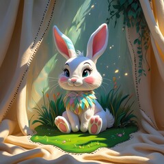easter bunny with eggs