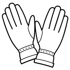 Gloves line art vector