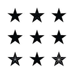 Obraz premium Collection of Black Star Icon Shapes