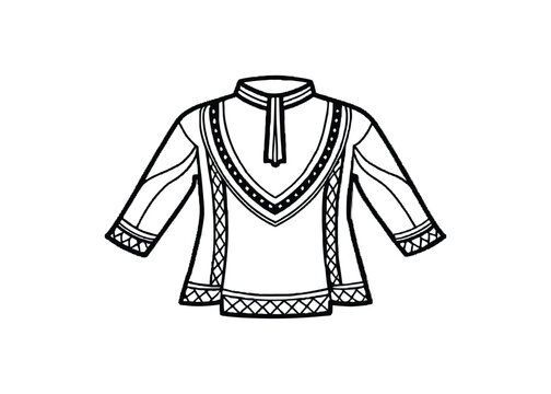 Silhouette of churidar kameez isolated on a white background