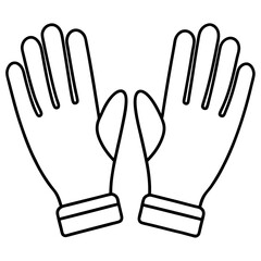Gloves line art vector