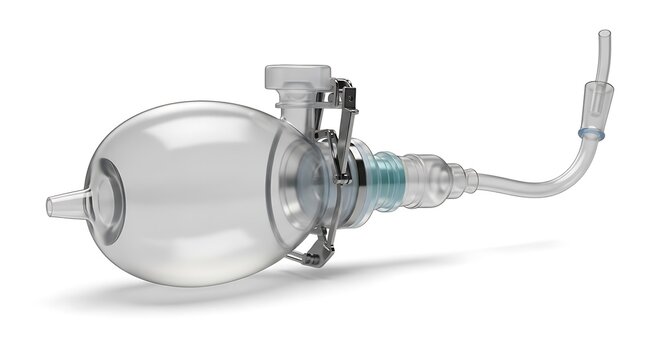 Close up of Ambu bag valve system for emergency ventilation assistance - Powered by Adobe