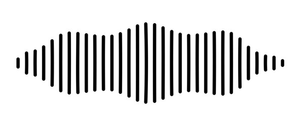 Sound wave vector icon. Audio symbol, simple soundwave form or radio equalizer