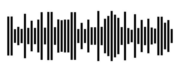 Sound wave vector icon. Audio symbol, simple soundwave form or radio equalizer
