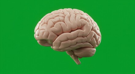 3D Human Brain Model – Medical/Tech Look – Green Background