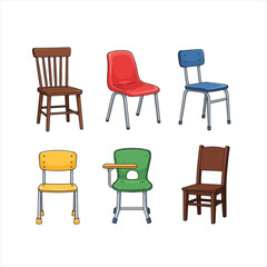 Various chairs illustration furniture design  