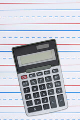 Calculator with ruled loose leaf paper