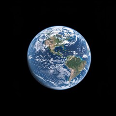 Fototapeta premium Stunning View of Earth from Space Featuring Blue Oceans and Green Land