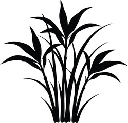  sugarcane plant silhouette vector