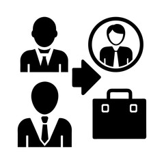 Recruitment and HR Icons – Minimal Design on White Background.