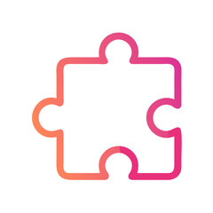 Obraz premium Puzzle piece outline in gradient pink and orange color scheme 