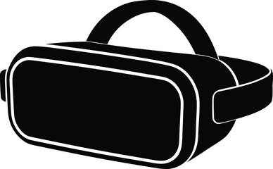  vr headset silhouette vector illustration