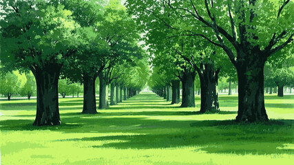 Fototapeta premium Park Pulse Green park isolated watercolor vector illustration svg
