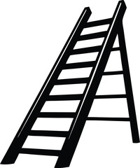wooden ladder silhouette vector