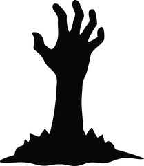 zombie hand coming out of the ground vector