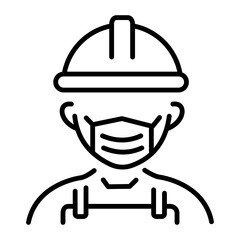 A line style icon showing rescue worker