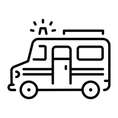 A linear style icon representing ambulance
