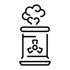A line style icon showing hazardous waste
