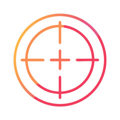 Obraz premium Gradient target symbol with crosshairs in pink and orange colors 