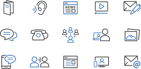 Media & Journalism Icons – News, Press, Reporter, Microphone, Interview, Publication, Broadcast, Article, Radio, Communication, Journalist, Interviewee, Update, Journalism, Report, Icon

