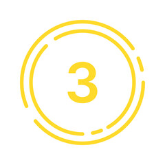 Number Label 03 – Circle Style with Double Line (Vivid Colors)