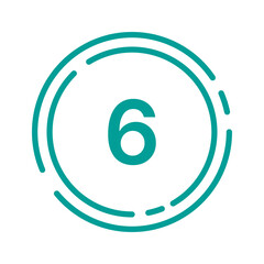 Number Label 06 – Circle Style with Double Line (Vivid Colors)