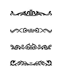 collection Hand drawn calligraphy ornament borders corners classic vintage vector