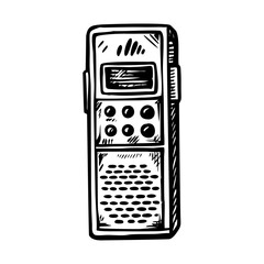 A vintage style illustration showing voice recorder © Prosymbols