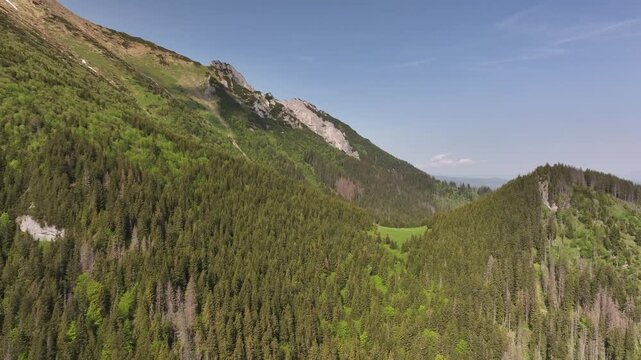 Aerial view of Havran and Zdiarska Vidla summits, Tatra Mountains, Slovakia