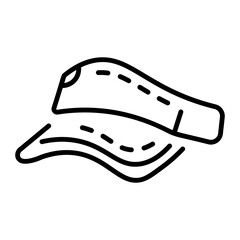 A linear style icon representing tennis cap