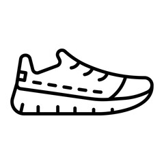 An outline style icon depicting sports shoe