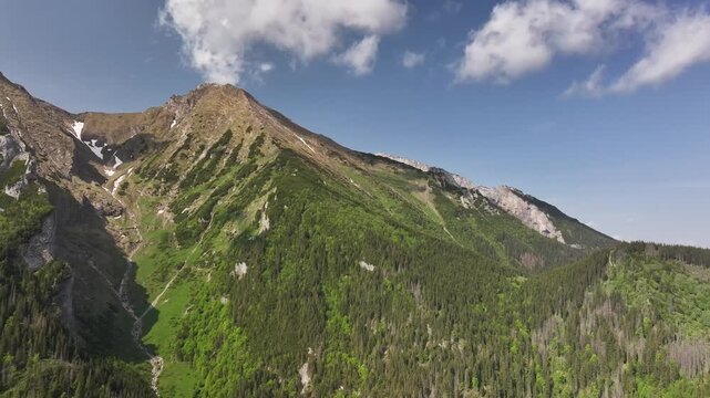 Aerial view of Havran and Zdiarska Vidla summits, Tatra Mountains, Slovakia