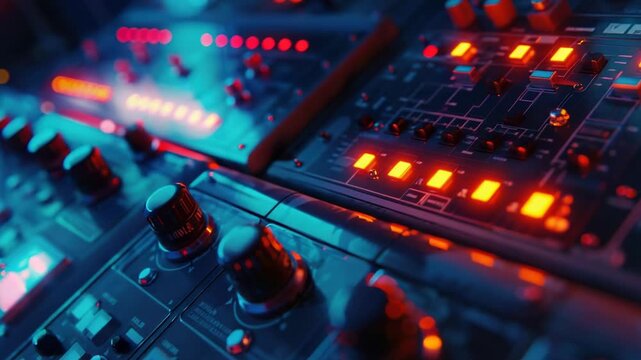 A close-up shot of a control panel in a room