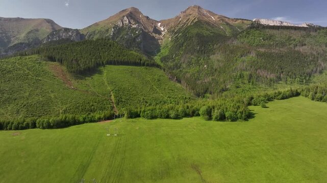Aerial view of Havran and Zdiarska Vidla summits, Tatra Mountains, Slovakia
