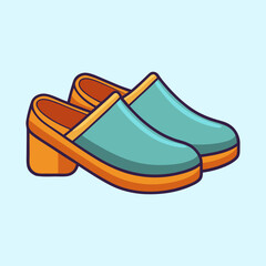 vector illustration of clogs