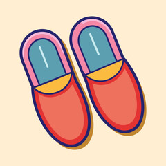 vector illustration of slippers