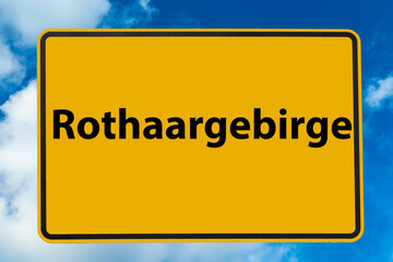 Rothaargebirge gelbes Schild