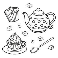 seamless pattern with cupcakes