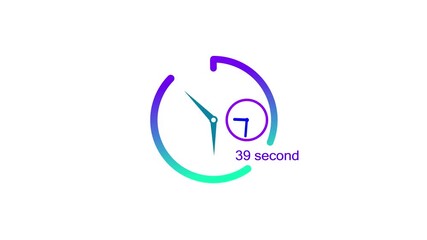 39 Second timer clock icon animation. and creating a stunning video.4k video.