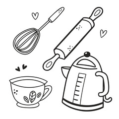 set of kitchen utensils