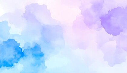 Ethereal watercolor wash with soft blue, lavender, and pink hues blending seamlessly