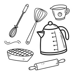 set of kitchen utensils