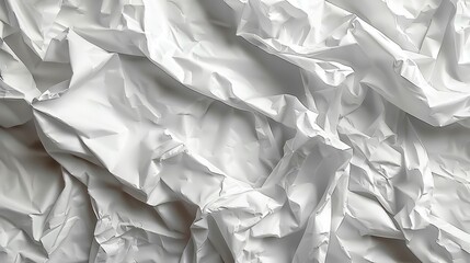 Obraz premium Crinkled, bright white sheet or membrane surface. Wrinkles and shadows create texture